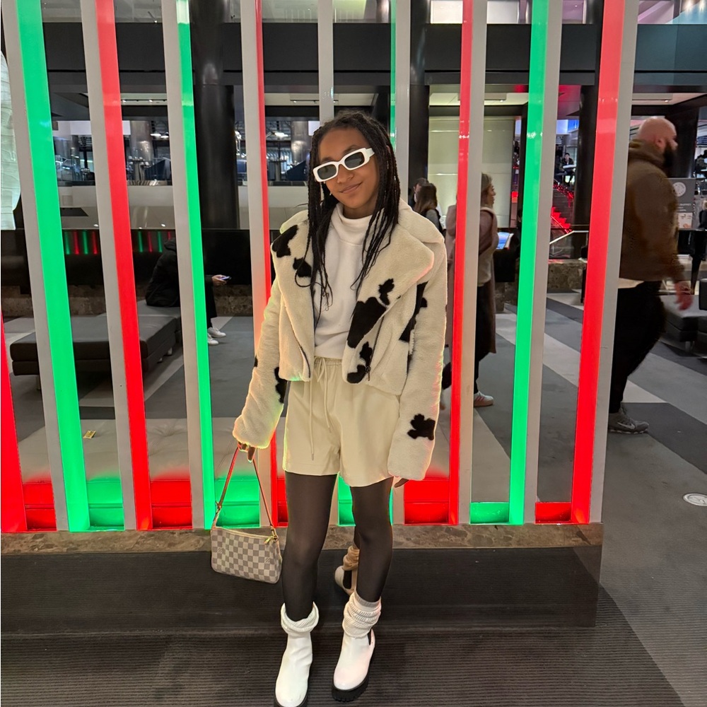 Forever 21 Cream and Black Teddy Jacket